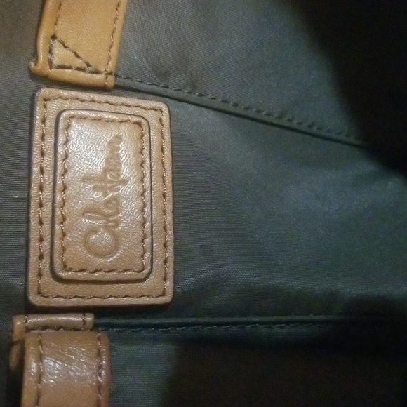 COLE HAAN LEATHER TOTE HANDBAG WITH FRANT PACKET LINED OUTER INSIDE 3 pocket - Picture 4 of 8